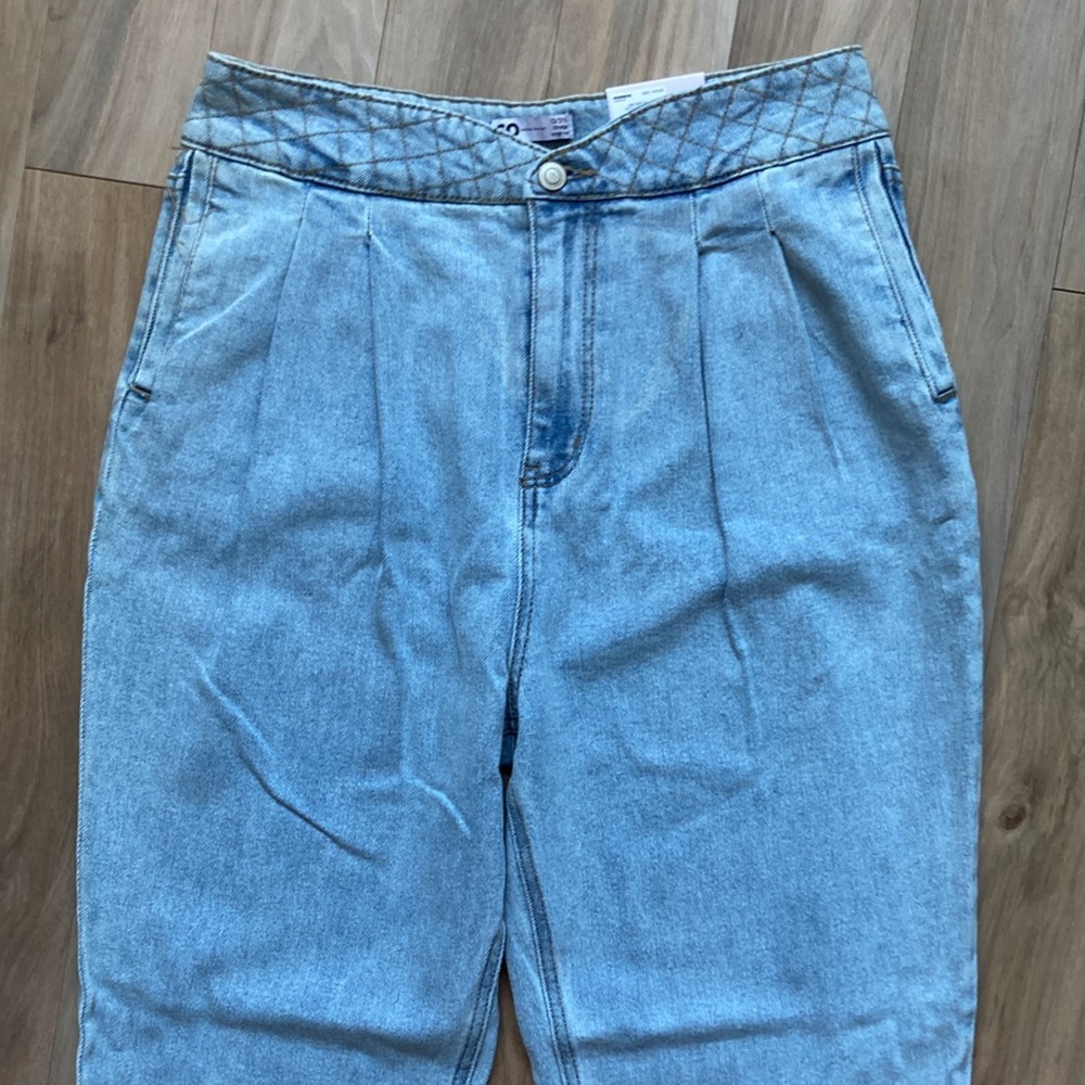 So Super high rise straight woven denim jean pant quilted design waistband 13 31 - Picture 5 of 17